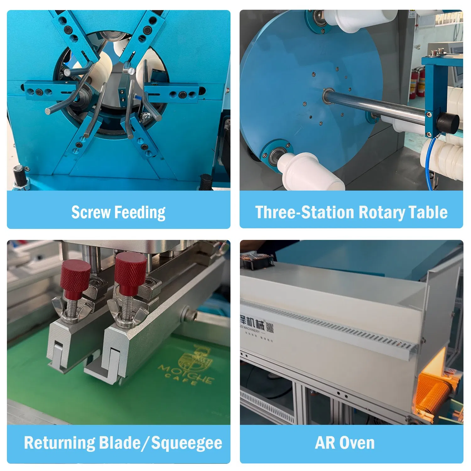 Fully Automatic 1-Color Screen Printing Machine for Milk Tea Disposable Coffee Cups with Feeding System