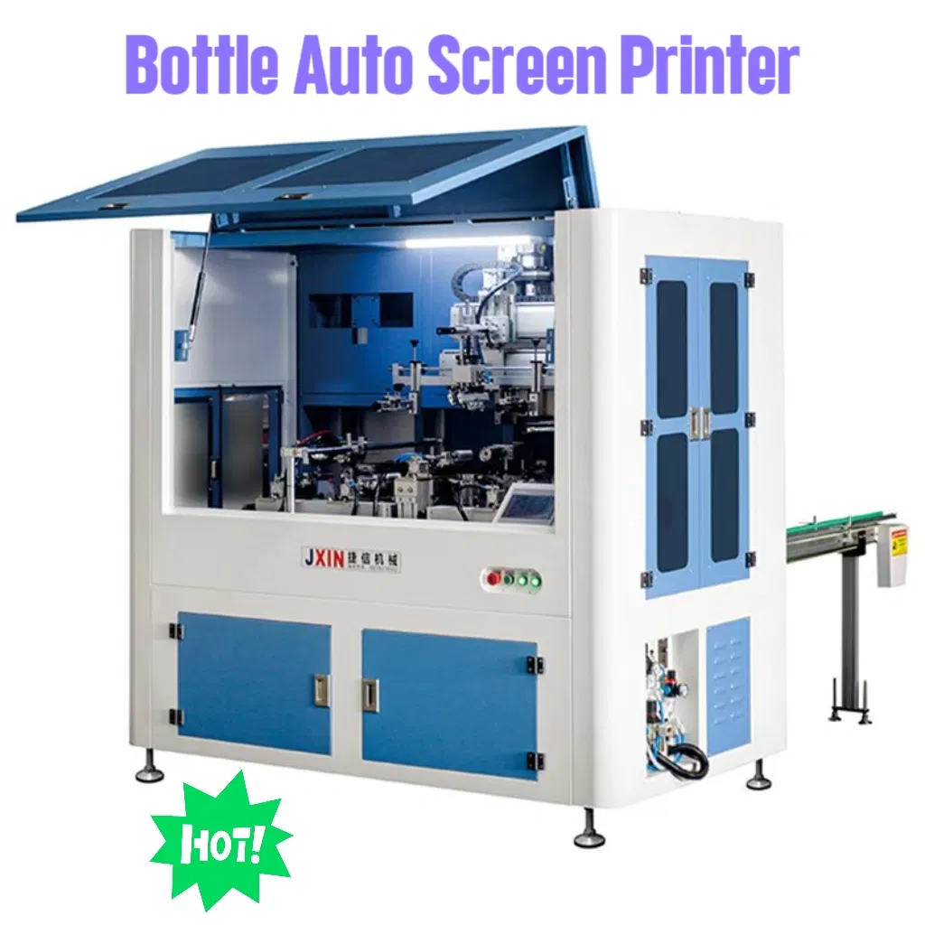 Oval Round Square Bottle 2 3 4 Color Oval Glass Bottle Plastic Cup Full Automatic Screen Printing Machine with LED UV Drying System