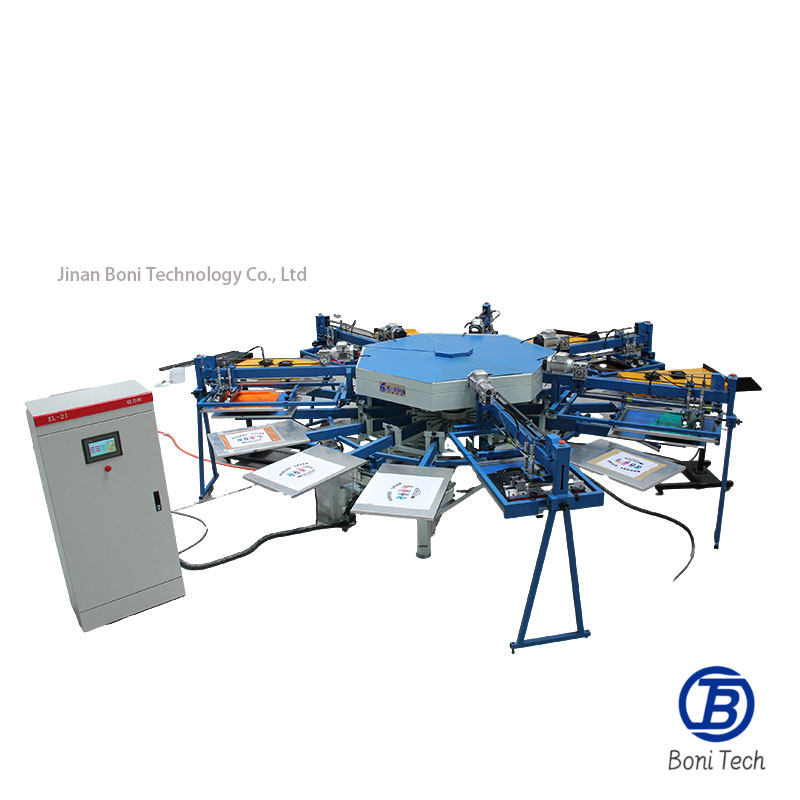 Carousel Flatbed Oval Automatic Print Big Screen Printing Machine for T Shirt