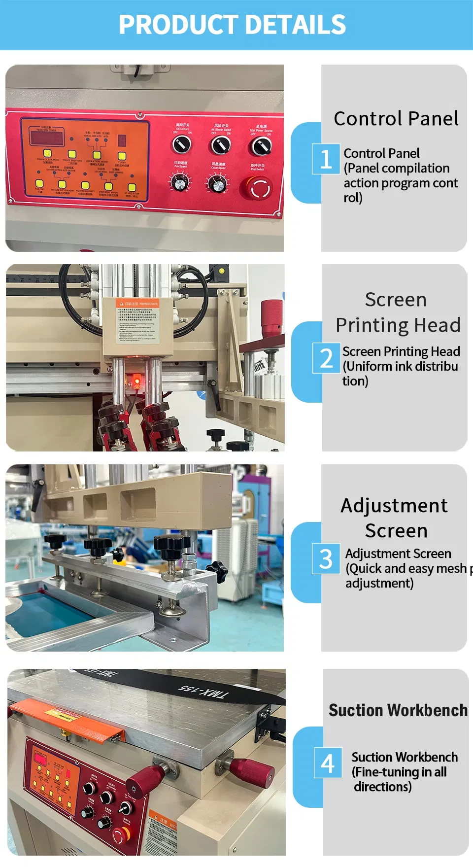Flatbed Screen Printing Machine Components