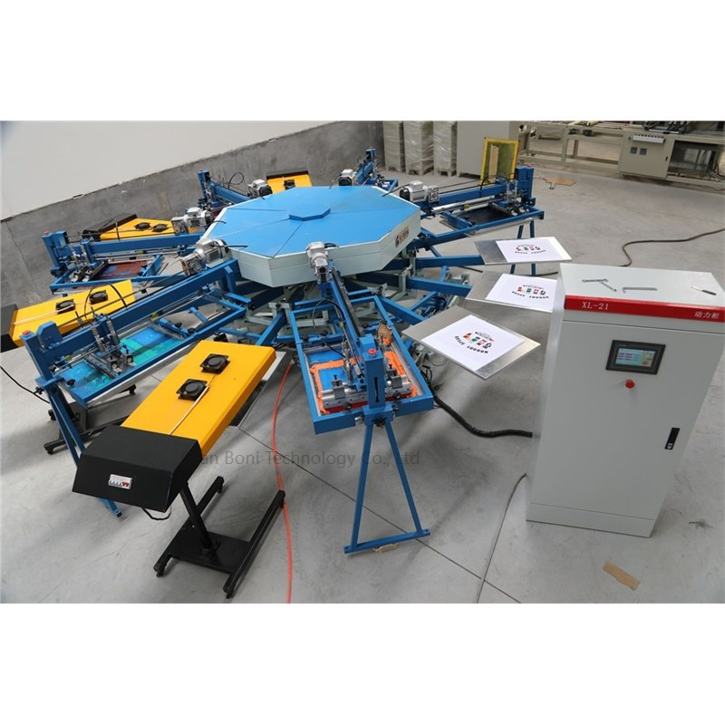 T-Shirt Textile 6 Color 6 Station T Shirt Cylindrical Carousel Rotary Cheap Manual Silk Screen Printing Machine Prices for Sale