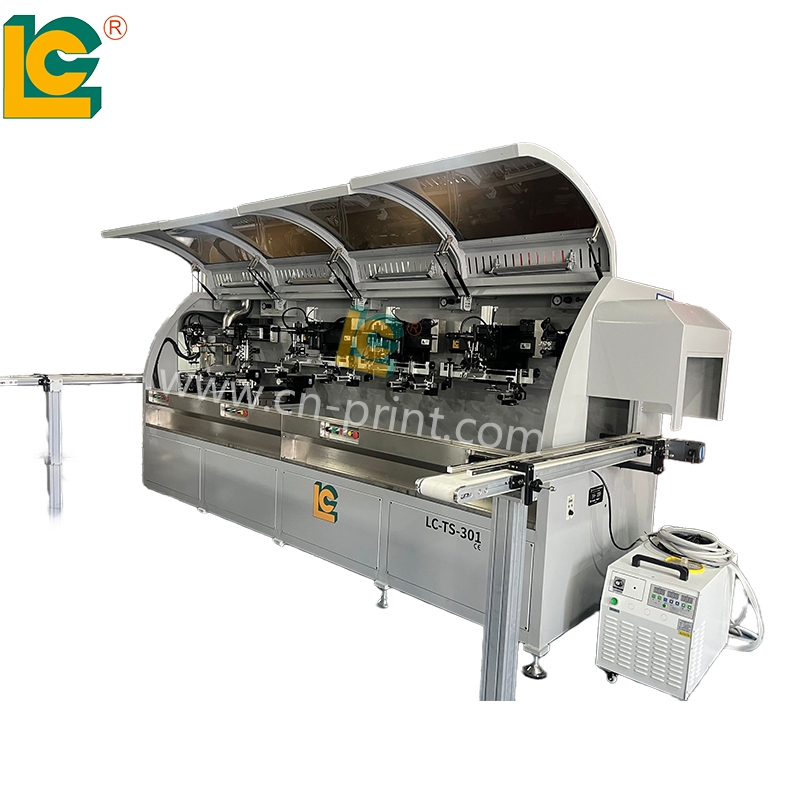 Industrial 3-Color Screen Printing Machine for Glass Plastic Bottles Fully Automatic