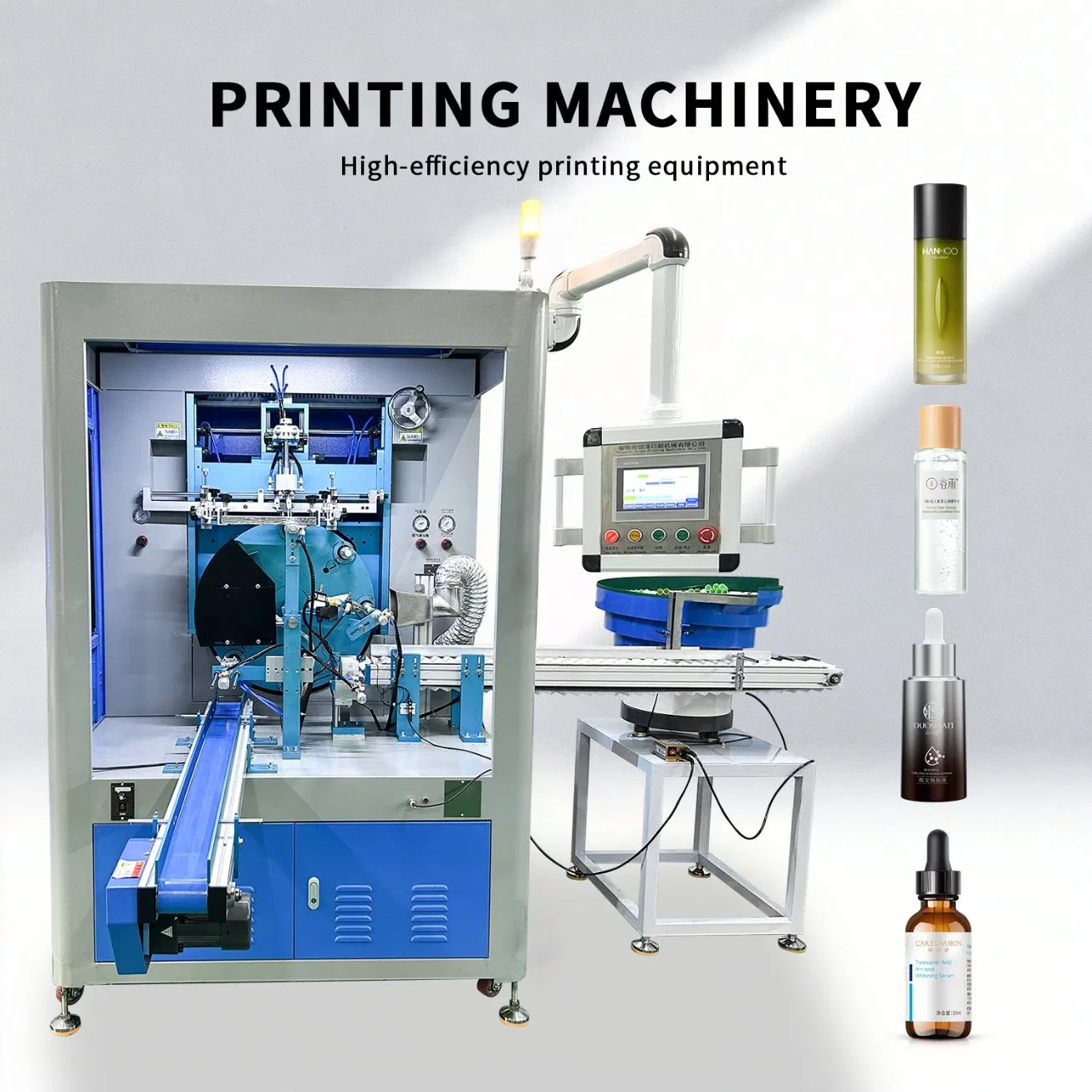 Professional Fully Automatic Screen Printing Machine with Conveyor Belt for Plastic Glass Tubes Production