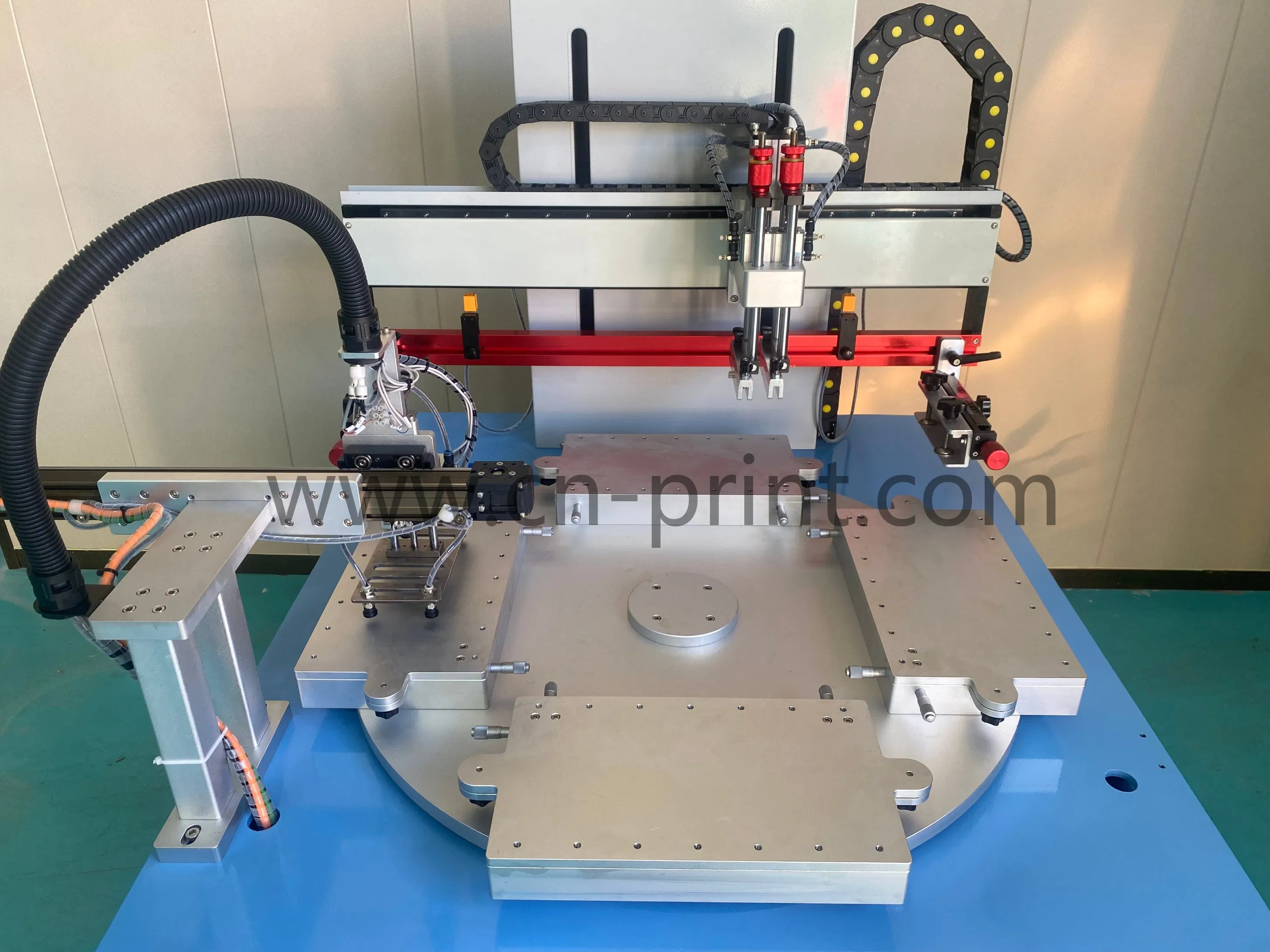 LC Brand Semi Auto Rotary Flat Silk Screen Printing Machine for Plastic Lid / Phone Case / Detection Sheet