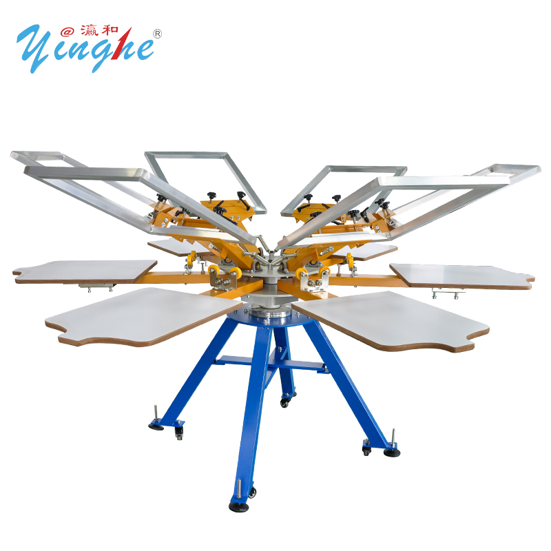 Yinghe Factory Price Mult-Color Manual 6 Colors 6 Stations T-Shirt Silk Textile Screen Printing Machine
