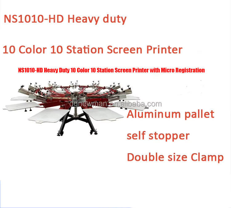 Ns1010-HD New Serigraphy Manual T-Shirt Screen Printing Machine Multicolor with 10 Colors 10 Stations Easy to Operate CE Certified