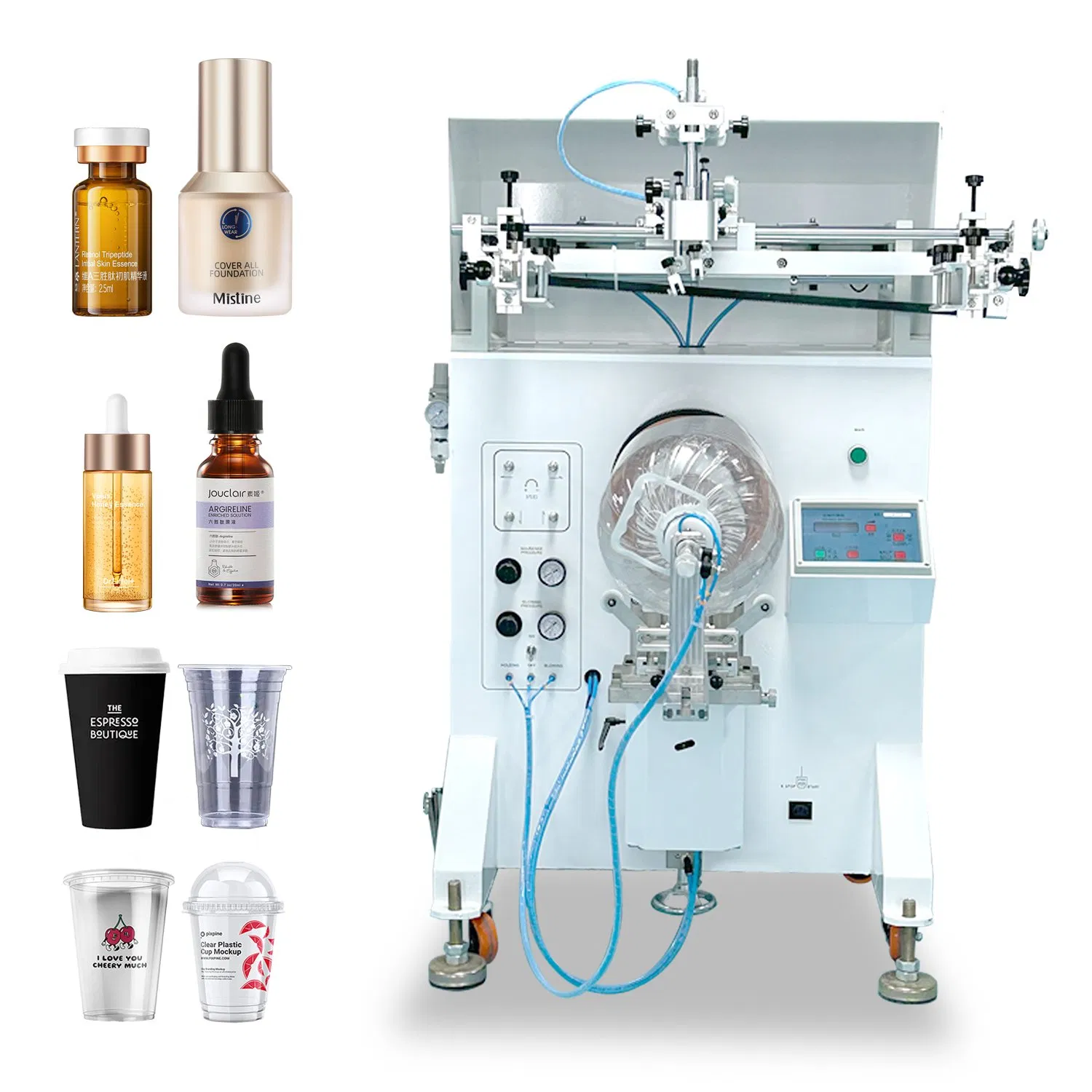 Cheap Automatic Screen Printing Machine for Glass Mugs Cups Cosmetic Tubes Jars