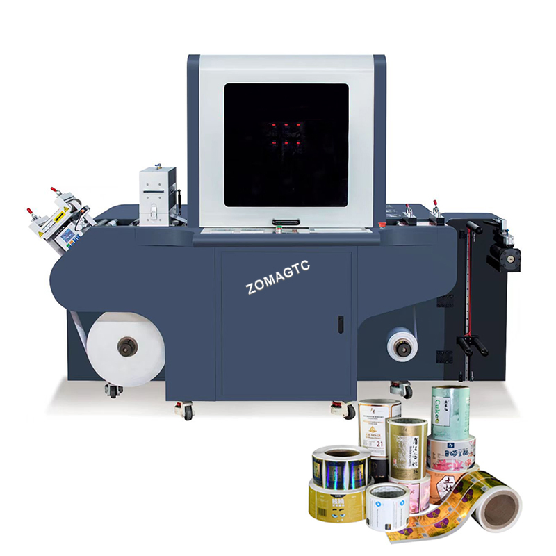 Automatic Digital Cmyk Roll to Roll Sticker Label UV LED Label Printer Adhesive Label Paper Printing Machine with Spot UV Varnish