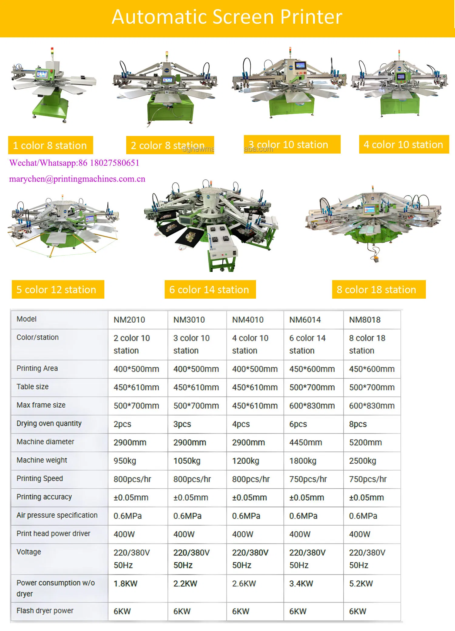 CE Certified 8 Color Automatic Rotary 12 Station Screen Printing Machinery Silk Screen Printer Multi-Color Printing Machine for Garment