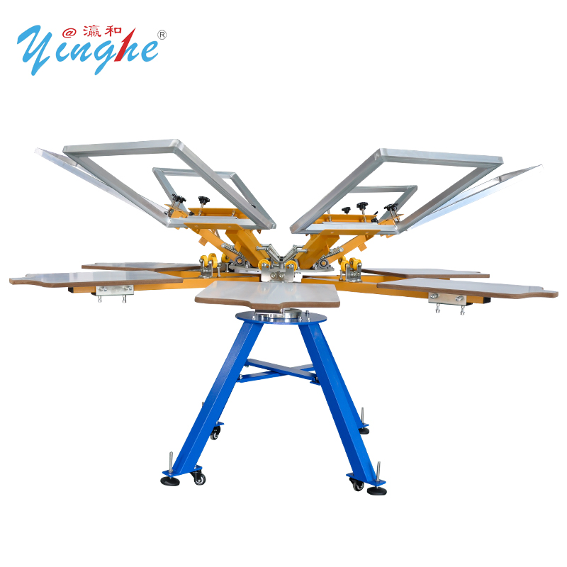 Yinghe Factory Price Mult-Color Manual 6 Colors 6 Stations T-Shirt Silk Textile Screen Printing Machine