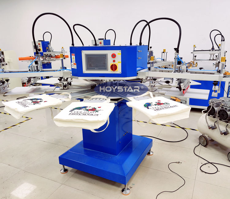4color Rotary Screen Printing Machine for Tshirt Nonwoven Bag Screen Printer Kraft Paper Bag Impression Maquina Serigrafica Fabric Textile Silk Printing Machine