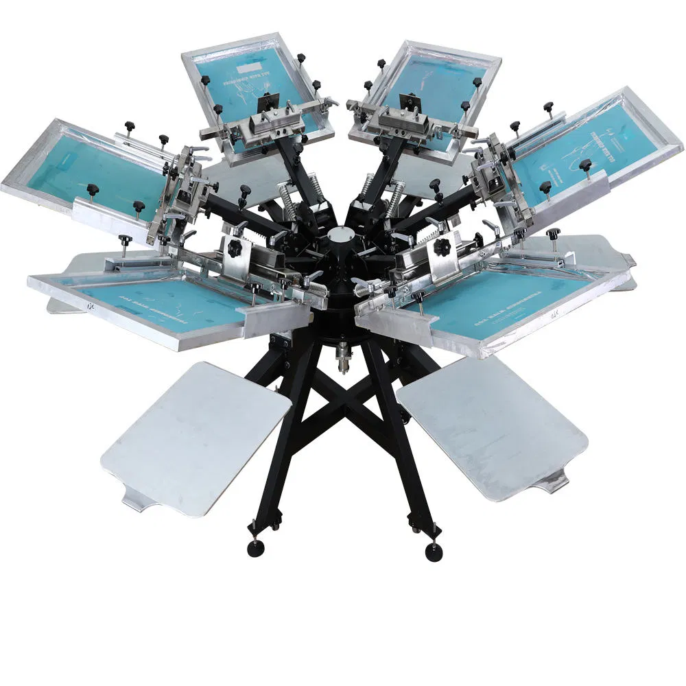 Ns606-HD 6 Color 6 Station Silkscreen Printing Machine Screen Manual Printing Machine with Stand for Dly T Shirt Printing