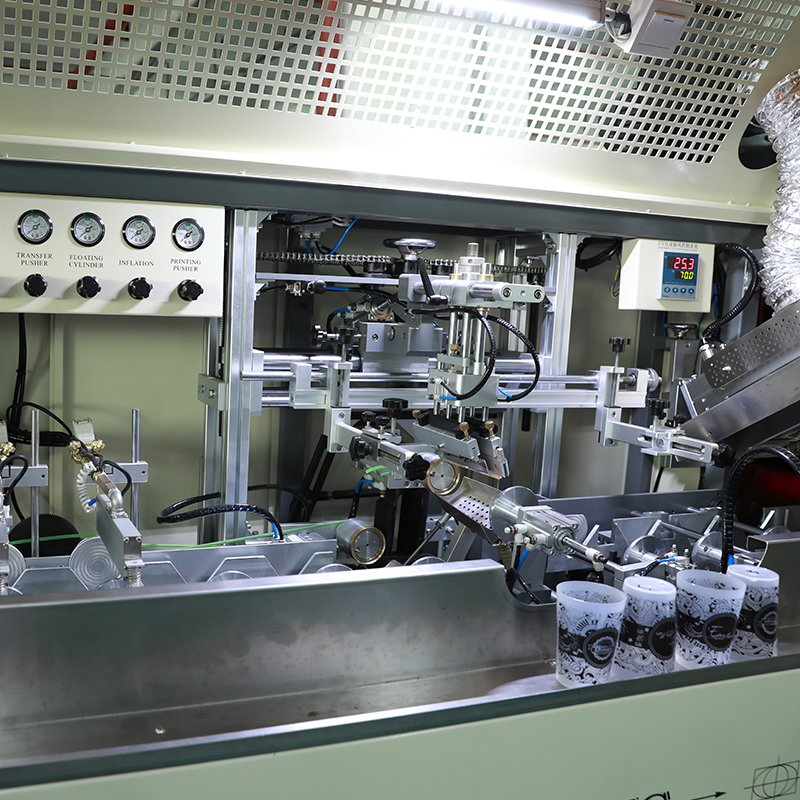 S102 High Quality with Automatic Flame Treatment and UV Drying System 1-8 Color Auto Jar Cap Bottle Screen Printing Machine