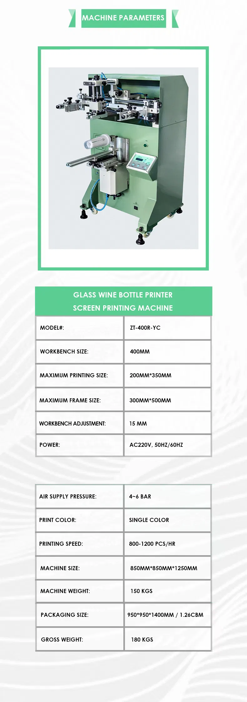 Machine Parameters Diagram