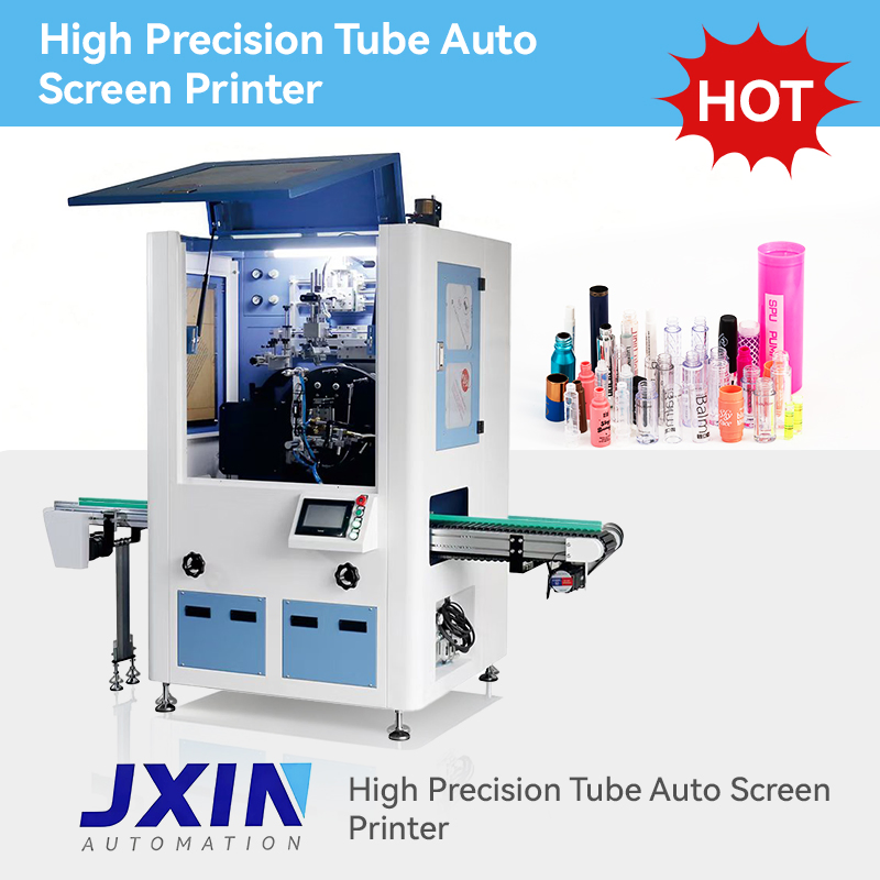 High Precision Cosmetic Plastic Tube Bottles Auto Screen Printing System with Flame Treatment and UV System