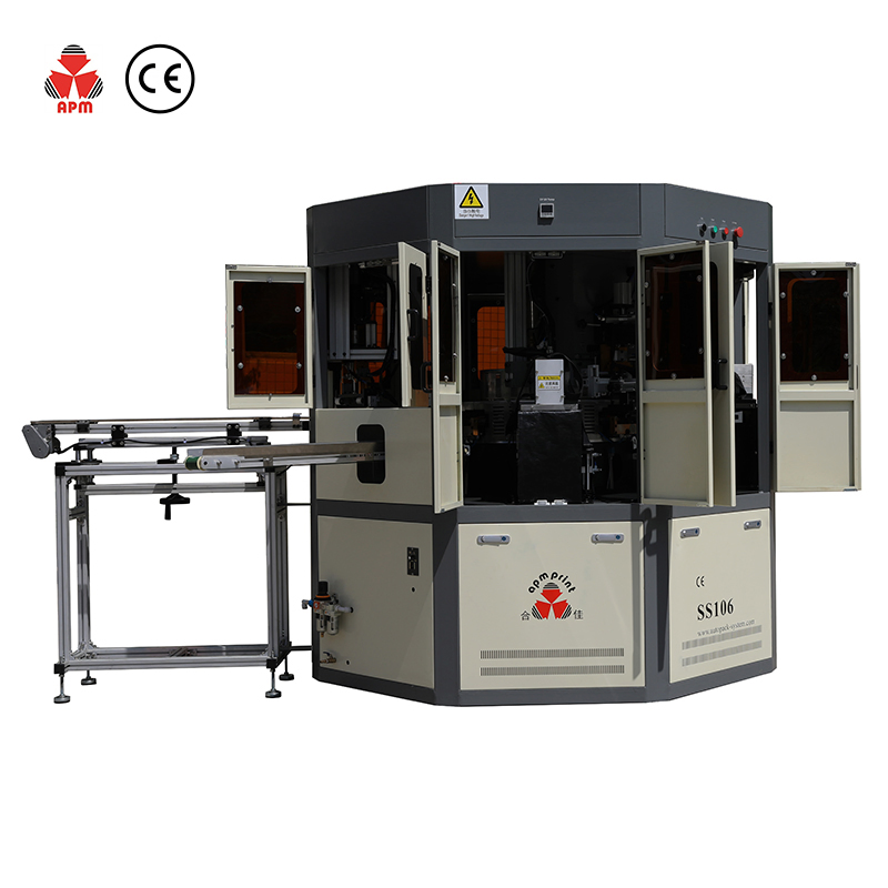 Ss106 2-3 Colors All Servo Driven High Accuracy UV Automatic Glass Cosmetic Wine Bottle Cylindrical Screen Printing Machine