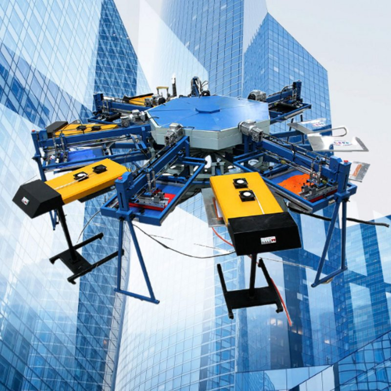 Octopus Automatic Rotary Round Screen Printing Machine for T Shirt