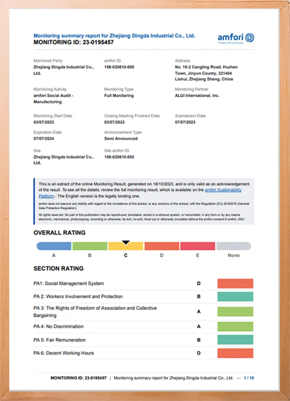 ISO Quality Management System Certificate — Dingda Industrial