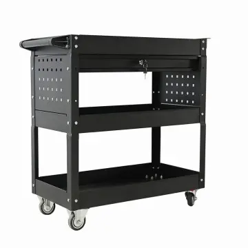 Rolling Tool Cabinet Trolley With Handle And Drawer For Mechanic Heavy Duty Storehouse Garage