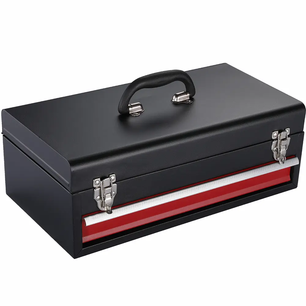 IEC Single Drawer Portable Metal Tool Box – Lockable Carrying Case for Tools and Accessories Company, Product