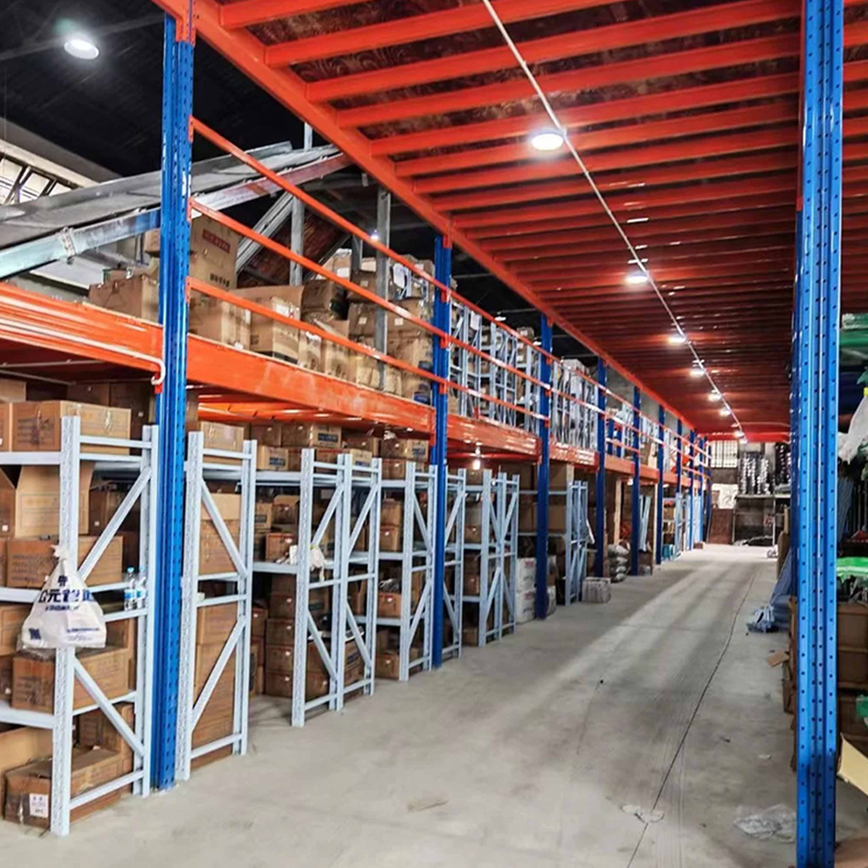 Industrial Grade Multi Level Anti-Rust Structural Solid Steel Plate Platform Warehouse Mezzanine Storage Racking