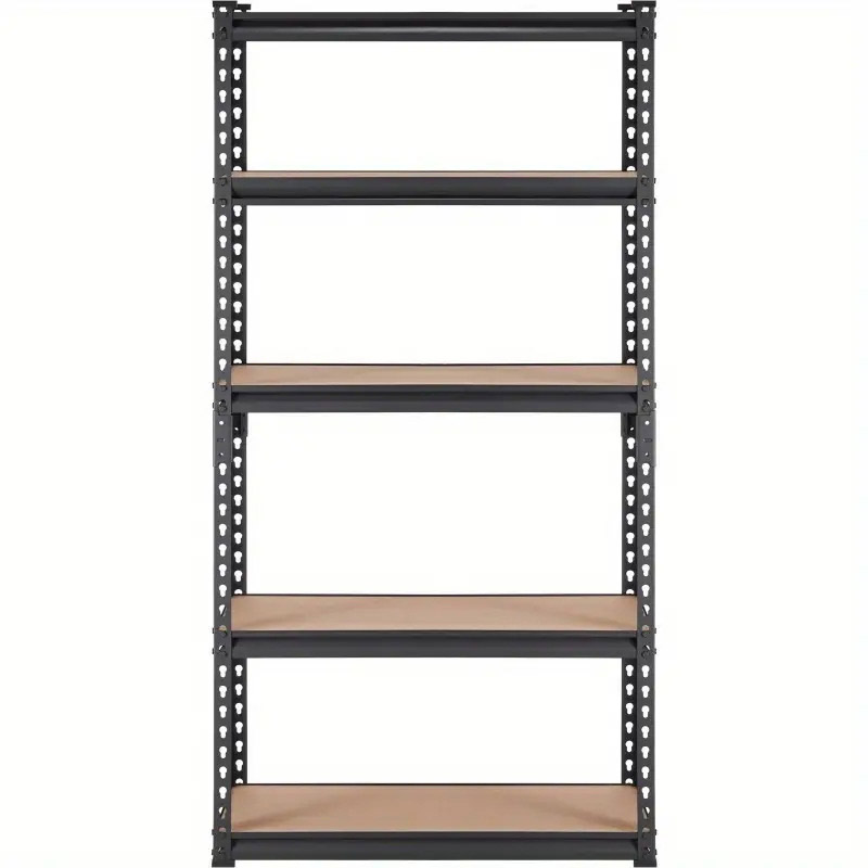 5-layer Metal Gourd-hole Shelf Steel Storage Unit, with Adjustable Function and Anti-corrosion Function for Garages garage shelving