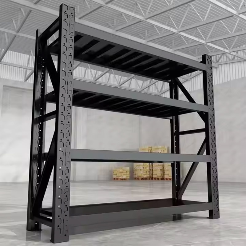Workshop Storage Racks Steel Warehouse Shelves Shelving Garage Metal Racks for Warehouse Storage Black Warehouse Shelves