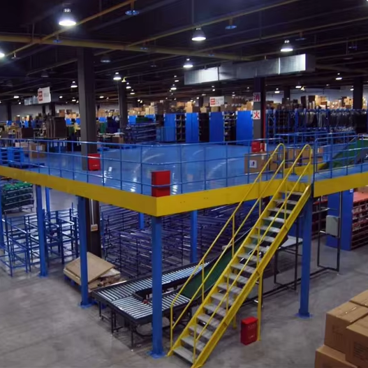 Industrial Warehouse Storage Mezzanine Steel Structure Work Shelf and Goods Elevator Metal Frame Mezzanine