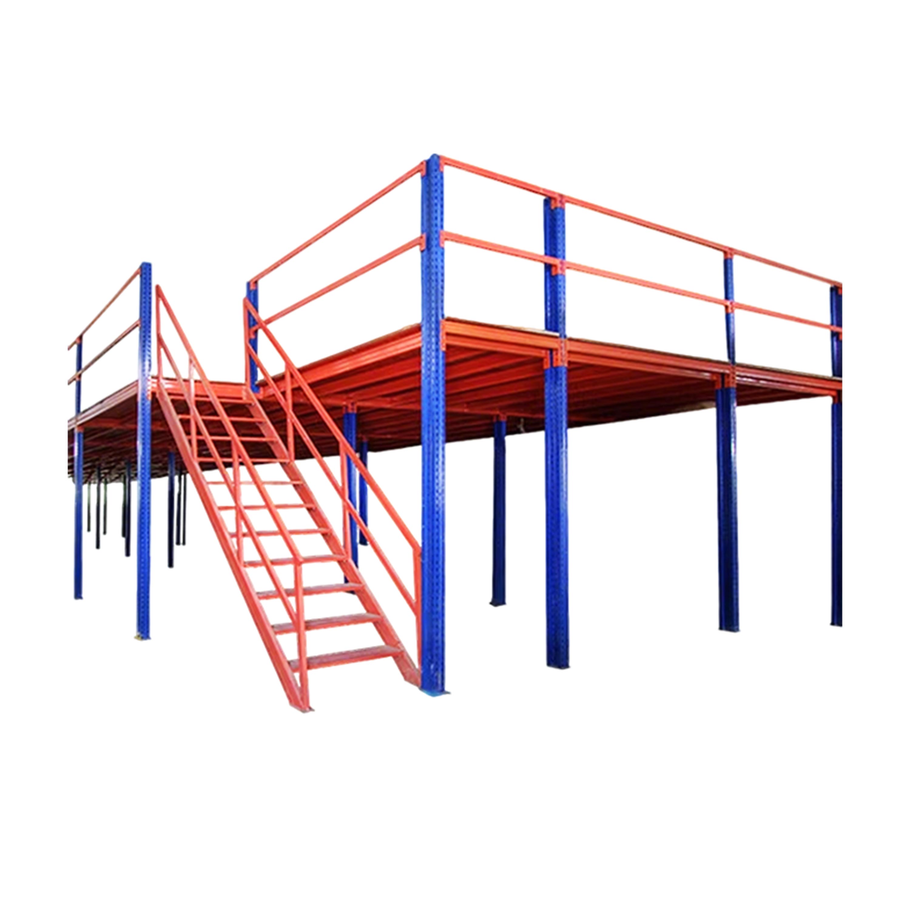 Cold Rolled Steel Heavy Duty Corrosion Protection Mezzanine Rack with Staircase for Additional Storage Space