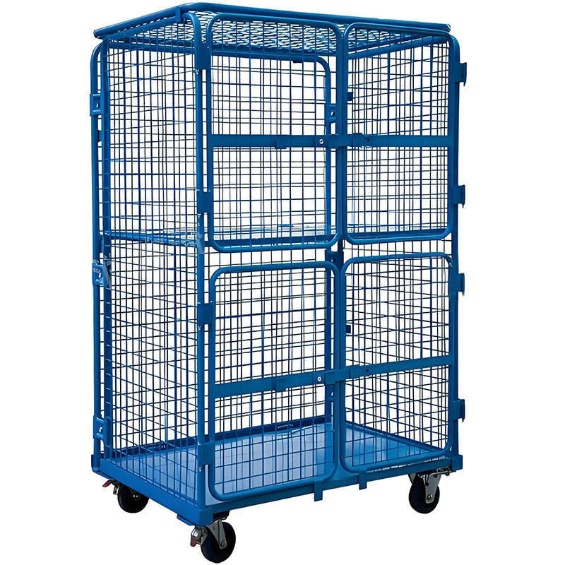 Safe Metal Cargo Transportation Trolleys Durable Steel Wire Logistics Cages for Efficient Light Duty Handling Foldable