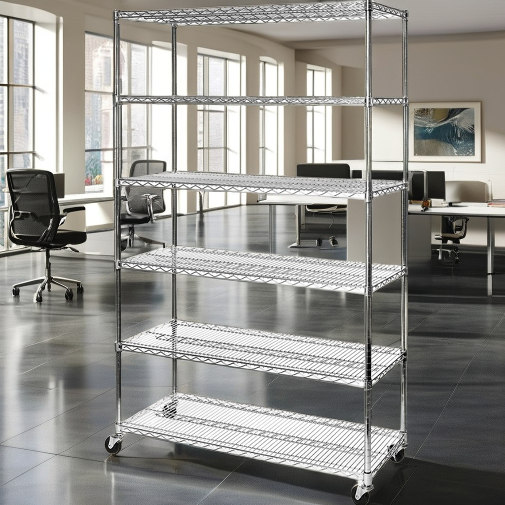 4-Layer Chrome Wire Storage Shelf Trolley Rack Electrostatic Discharge Printed Circuit Board Reel Shelf Corrosion Protection Raf