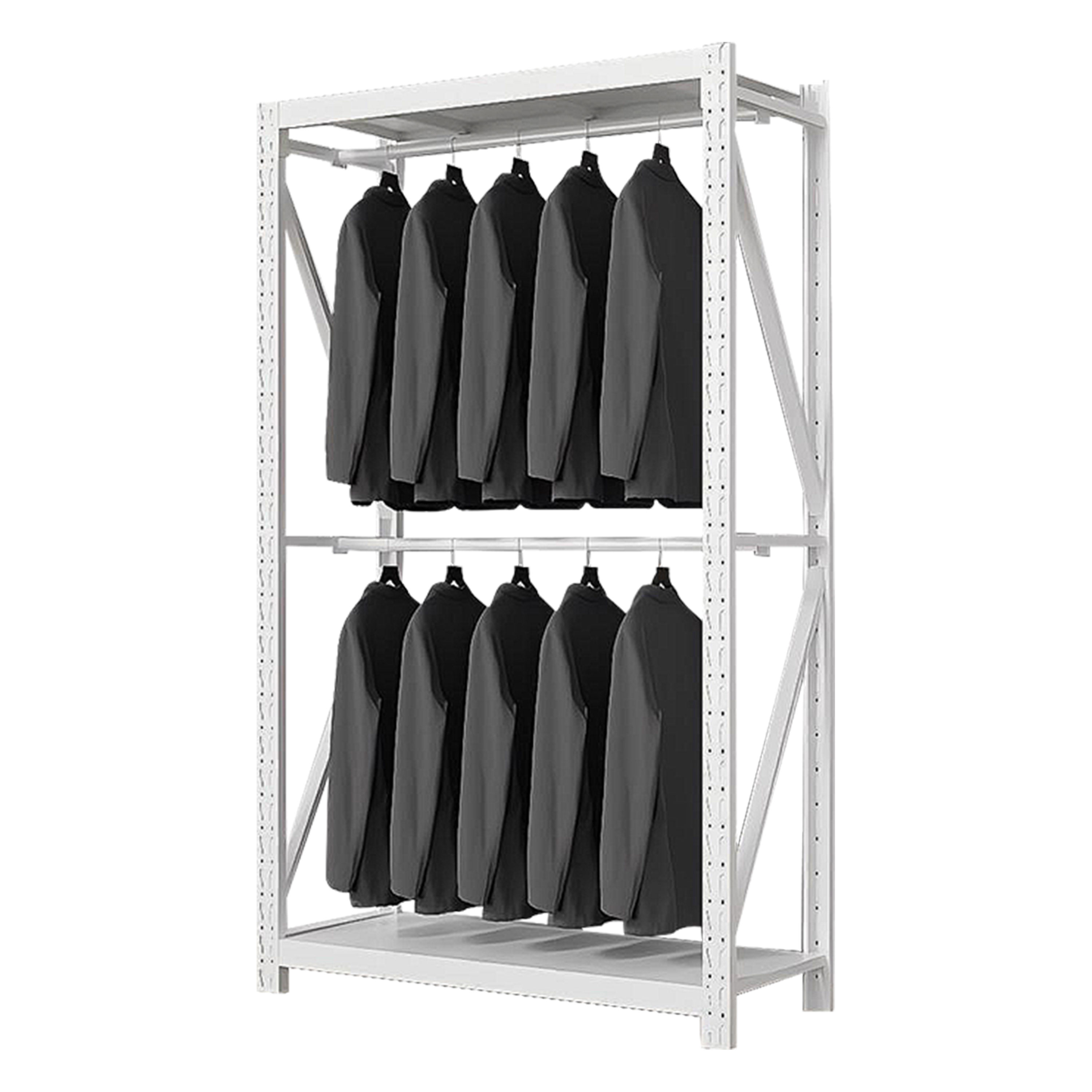 Warehouse Adjustable Cold Rolled Steel Display Racks for Clothing and Apparel Inventory Storage