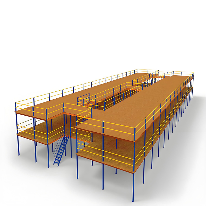 Wholesale Price Custom-made Cold Rolled Steel Anti-Rust Heavy Duty Inclined Ladder Shelves Mezzanine Floor Shelves Platforms