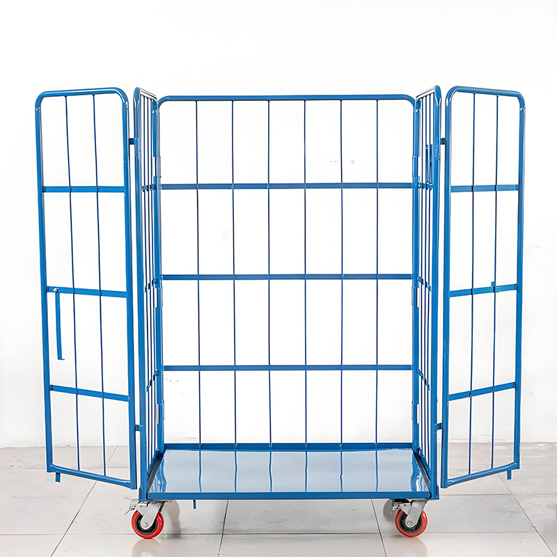 Medium Duty 4-Sided Roll Cage Trolley Security Doors Heavy Duty Powder Coating Finish OEM/ODM Roll Container for Storage