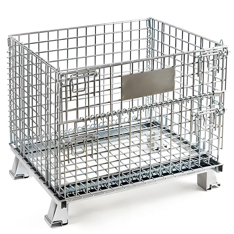 Heavy Duty Wire Mesh Metal Pallets Lockable Folding Warehouse Storage Cage OEM Mild Steel Containers