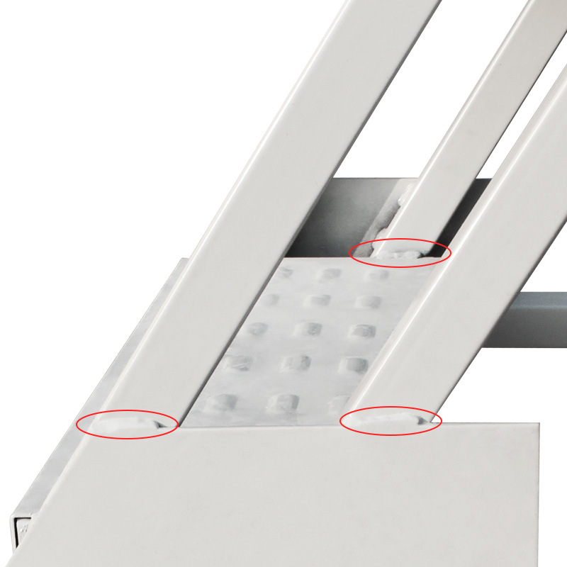 4 Wheeled Movable Large Steel Platform Portable Rolling Pick Step Ladder for Warehouse Climbing Mobile Steel Ladder Platform for