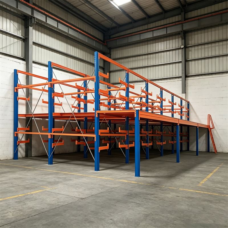 High Loading Capacity Strong Durability Cantilever Mezzanine Rack System Space Saving Industrial Warehouse Rack