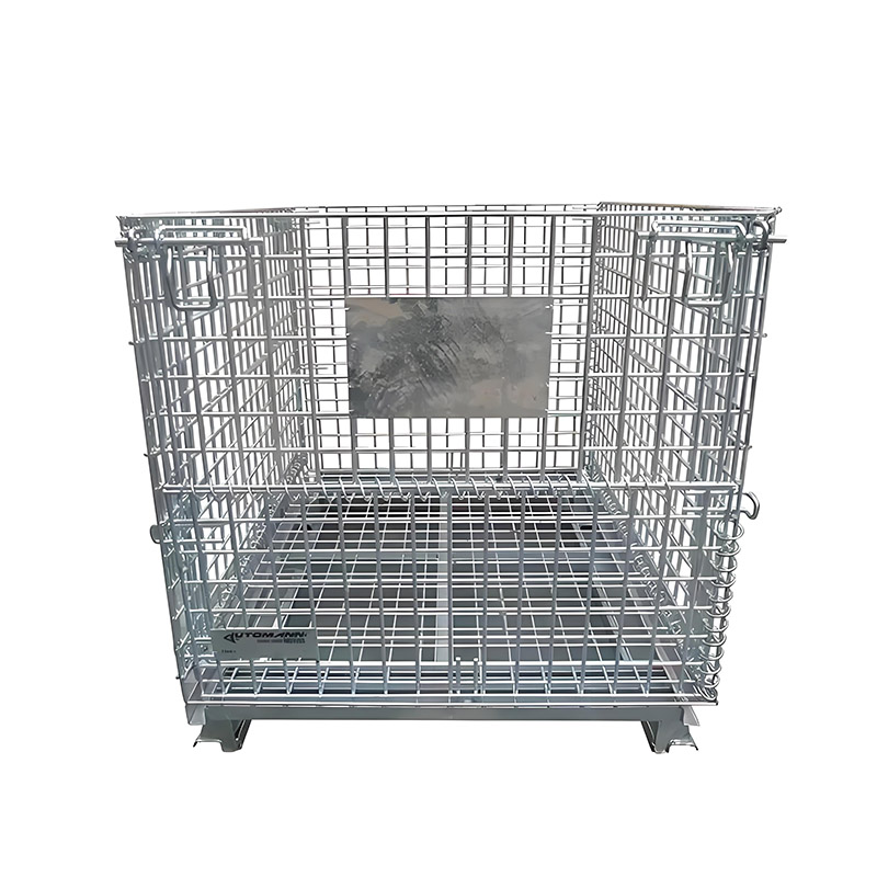 Heavy Duty Wire Mesh Metal Pallets Lockable Folding Warehouse Storage Cage OEM Mild Steel Containers