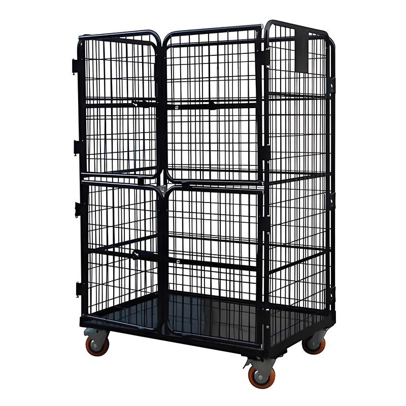 Medium Duty 4-Sided Roll Cage Trolley Security Doors Heavy Duty Powder Coating Finish OEM/ODM Roll Container for Storage