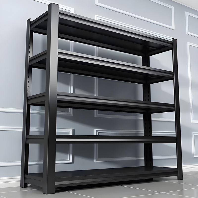 Lightweight 5-layer Garage Metal Shelves Without Bolts, Iron Storage Rack with Powder Coating, for Warehouse Shelves
