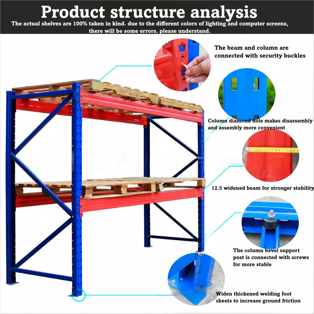 Heavy Duty 5-Layer Selective Pallet Rack Corrosion Protection Steel Material Cable Coating for Storage Shelves