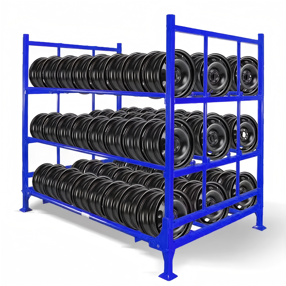 Industrial Steel Racking System Corrosion Protected Metal Shelves for Tire Pallet Display & Warehouse Storage