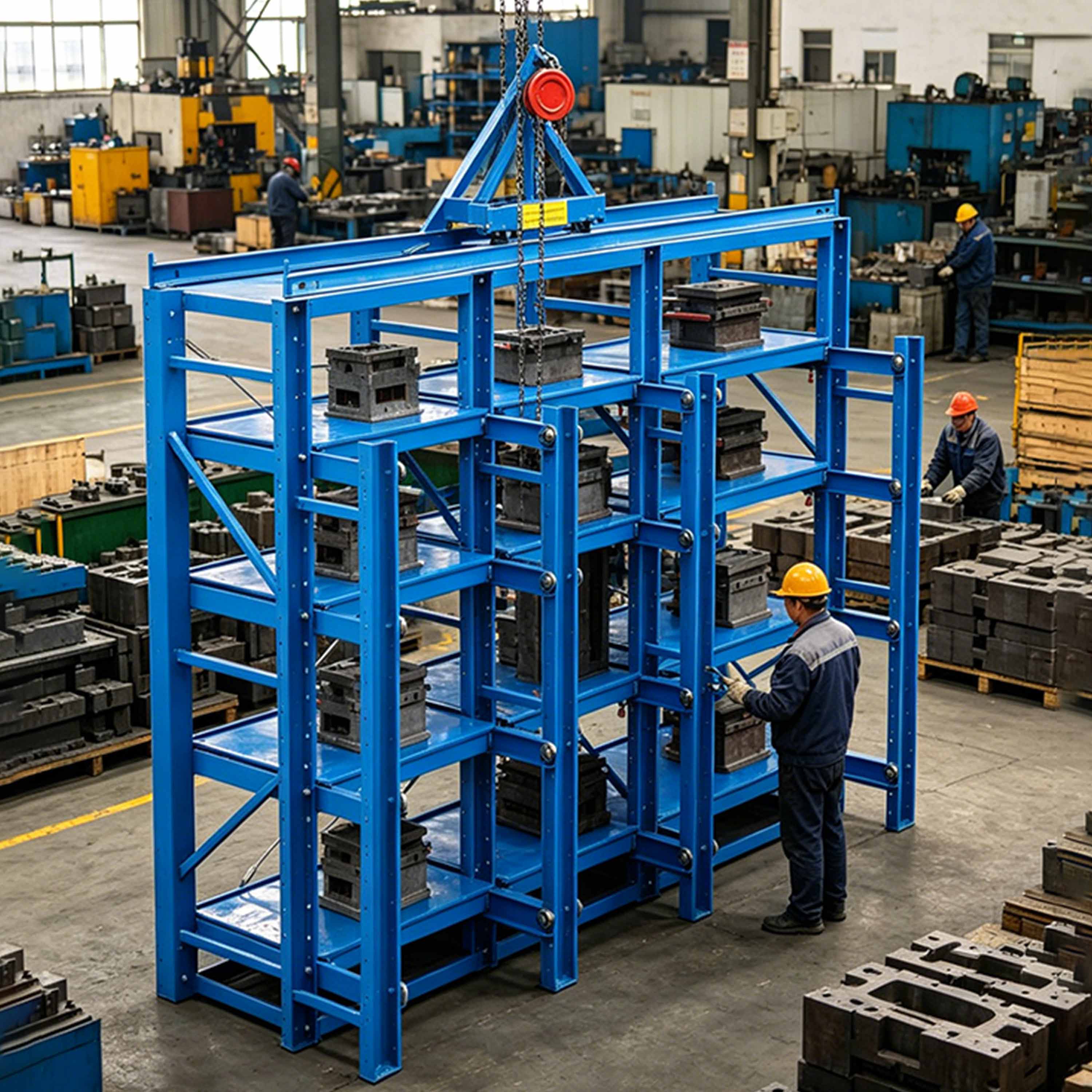 Electrostatic Powder Coating Heavy Duty Sliding Drawer Type Mould Rack Industrial Die Storage Rack System for Injection Molds