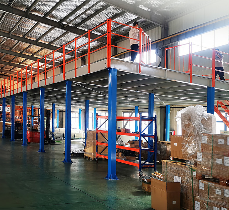 Industrial Warehouse Storage Mezzanine Steel Structure Work Shelf and Goods Elevator Metal Frame Mezzanine