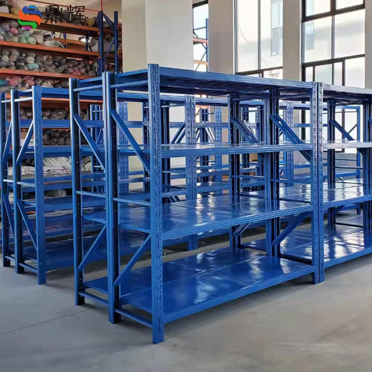 4-layer Adjustable Heavy-duty Logistics Warehouse Shelf System. Warehouse Shelves Without Bolts. Steel Metal Shelves.