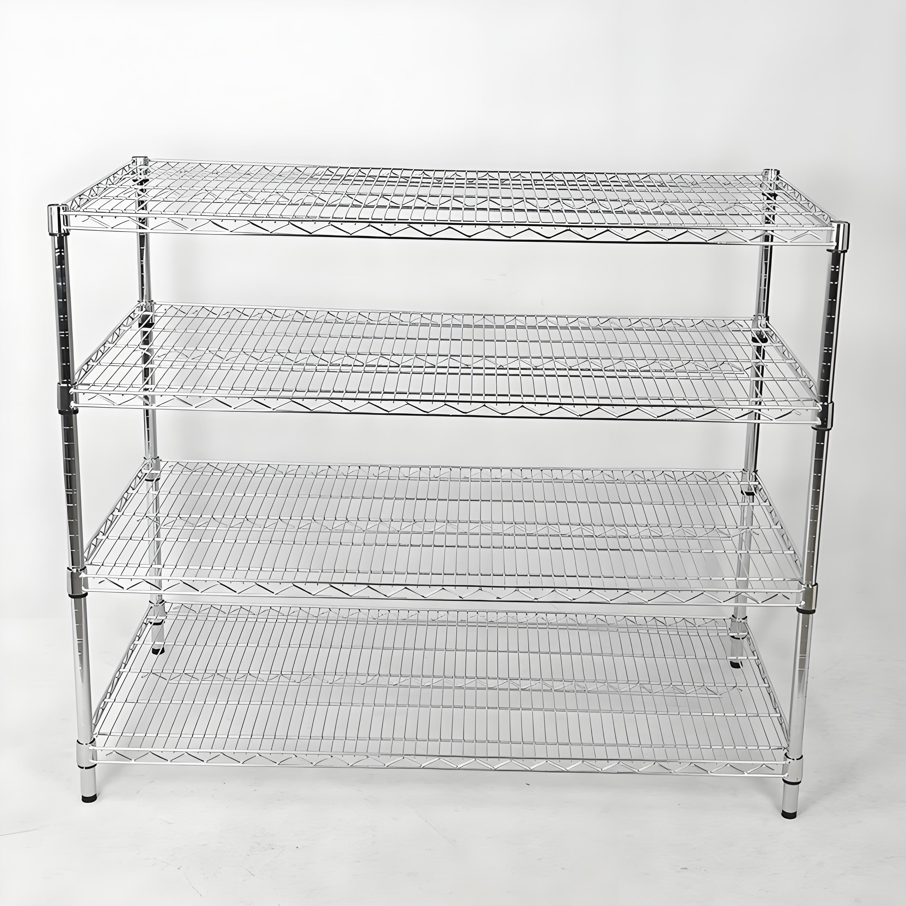 Durable 4-Layer Galvanized Wire Metal Shelf Kit Corrosion Protection Selective Pallet Rack for Warehouse Storage Carton Packing