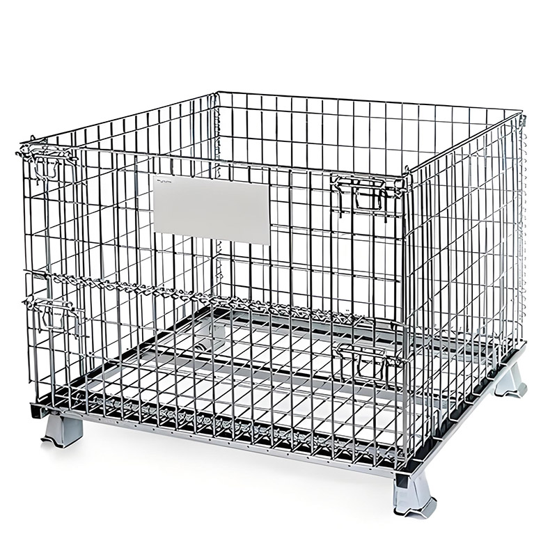 Customizable Metal Storage Rack with Logistics Wheels Light Duty Mild Steel Wire Container ODM & OEM Supplier
