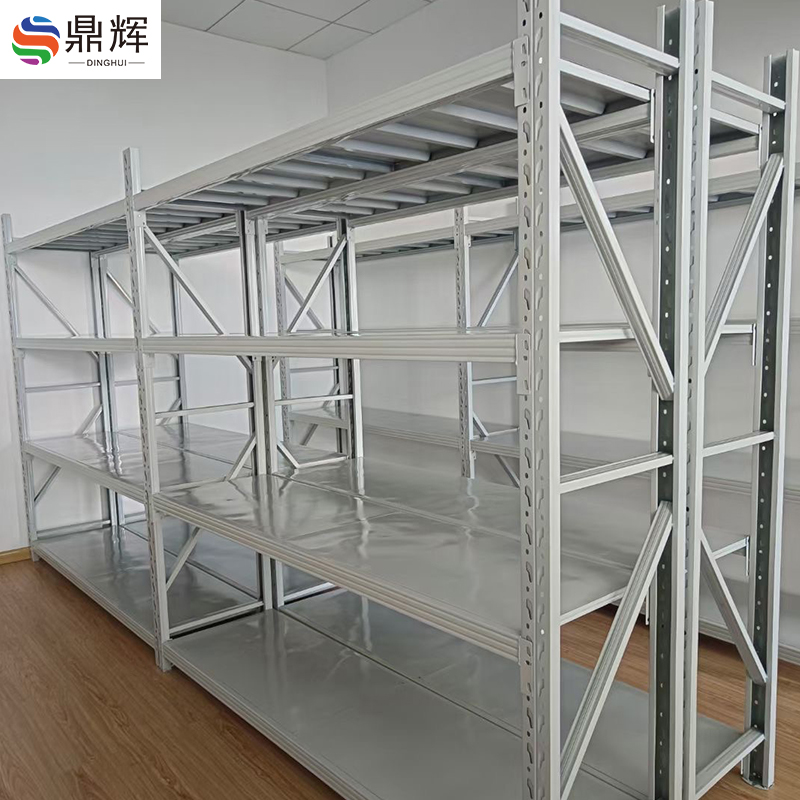 Durable 4-Layer Butterfly Hole Regular Shelves Cold Rolled Steel Powder Coated Boltless Warehouse Rack