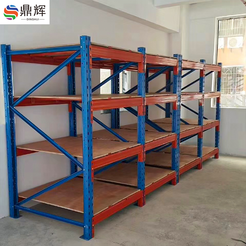 Blue and Orange Adjustable Height Heavy-duty Steel Pallet Rack: Adjustable Multi-level Rack Suitable for Industrial Warehouses