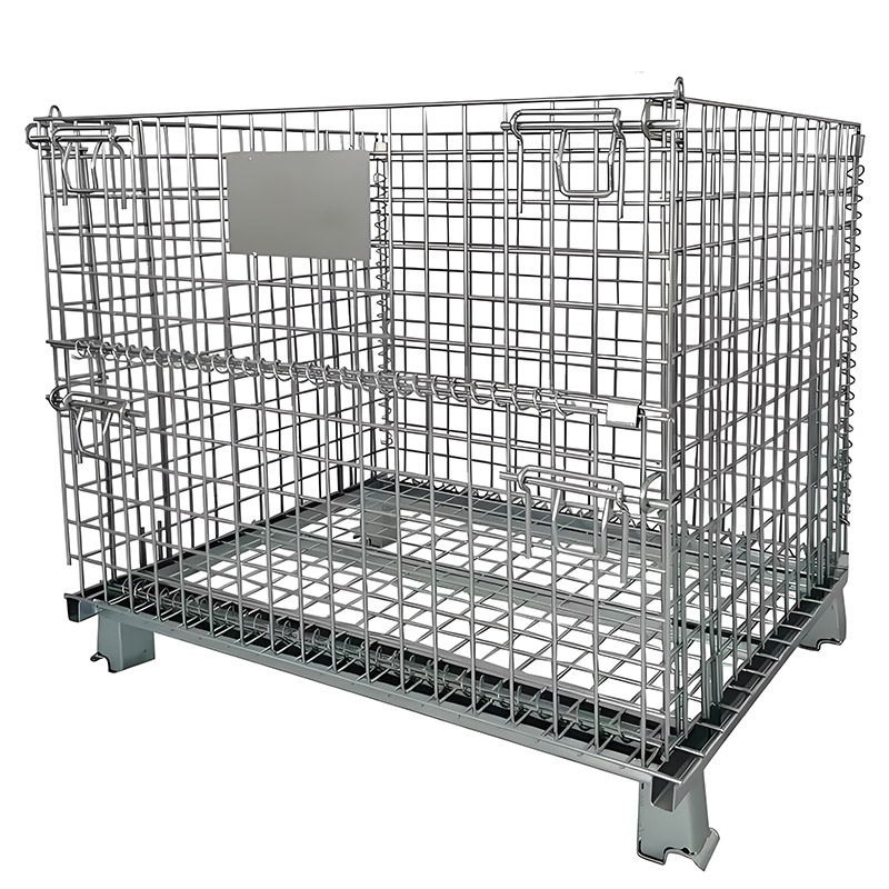 Heavy Duty Wire Mesh Metal Pallets Lockable Folding Warehouse Storage Cage OEM Mild Steel Containers